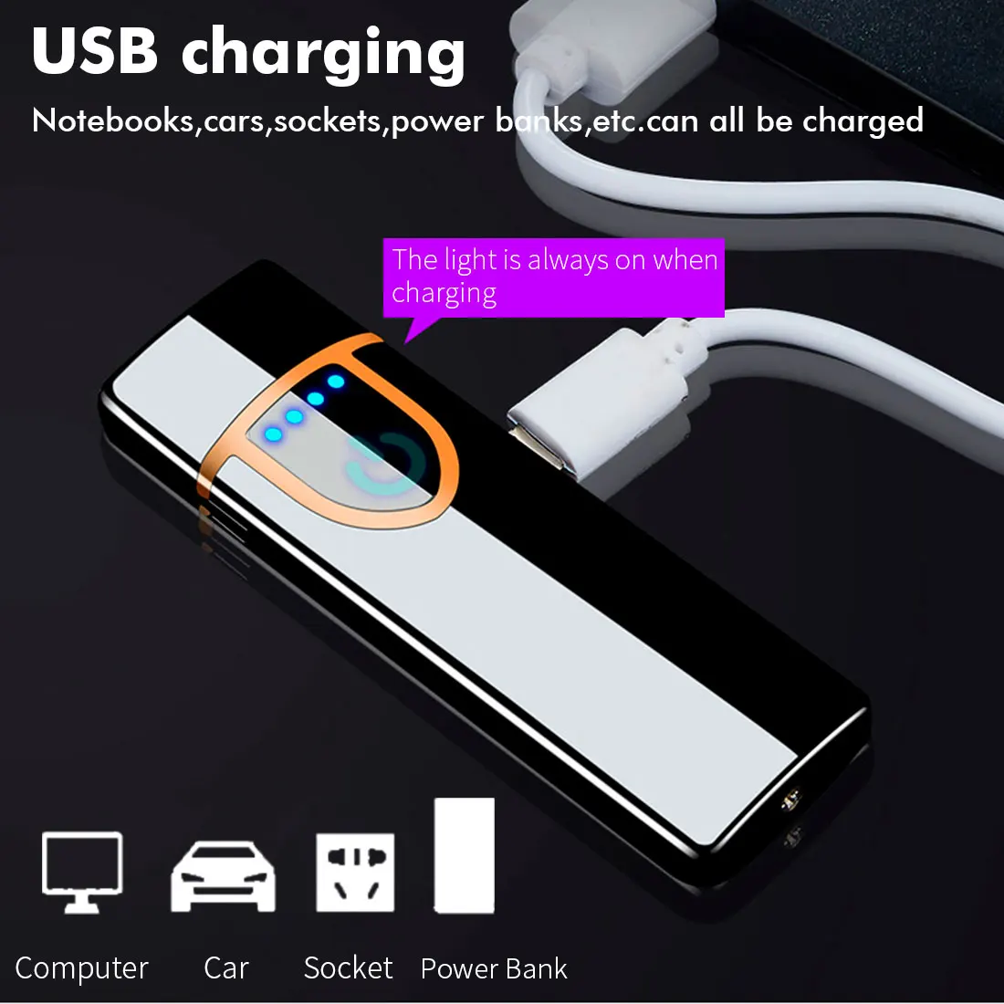Creative USB для зарядки электронная сигарета зажигалка сенсорный индукционный