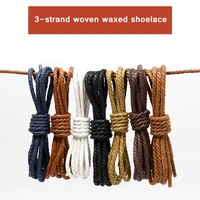 1pair shoelce casual leather shoelaces waxed round shoe laces shoestring martin boots sport shoes cord ropes 6090120150cm p 4