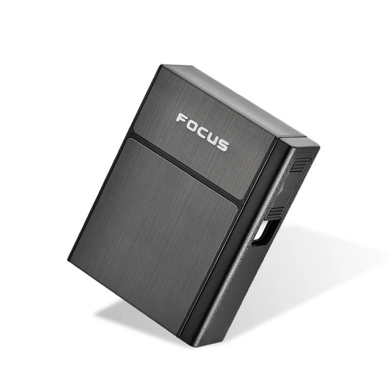 YH-035A BLACK Фокус Абсолютно держатель Ciagrette коробка со съемными USB электронными зажигалками Беспламенное ветрозащитное табачное портсигар чехол зажигалки - Цвет: YH-035A BLACK