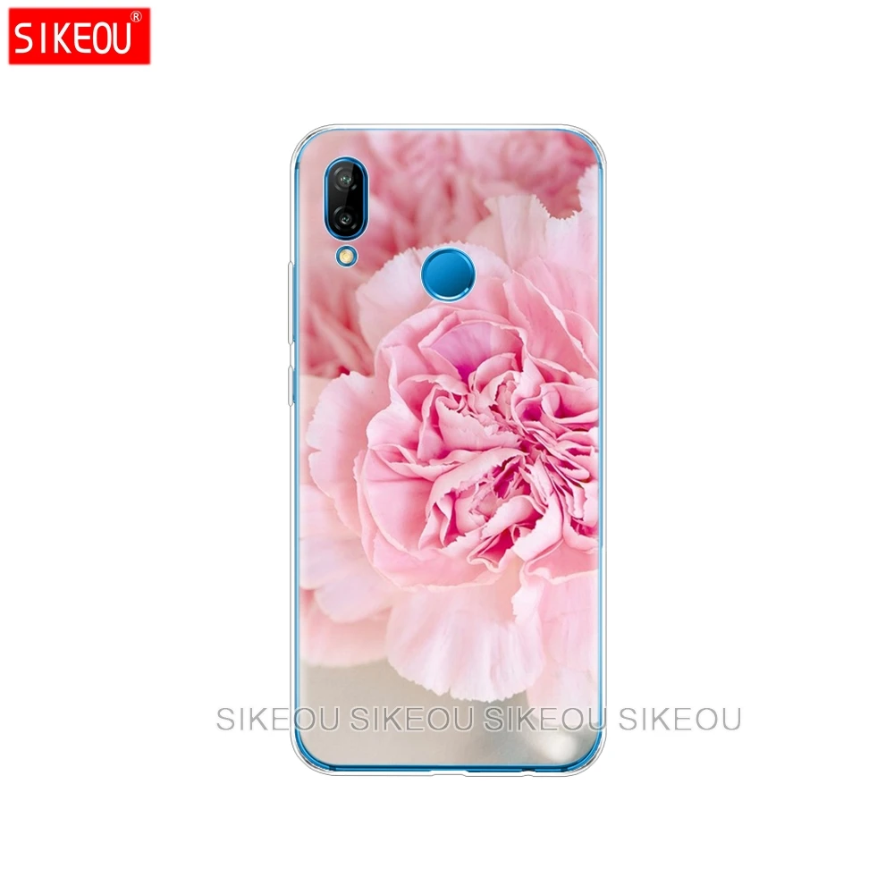 Силиконовый чехол SIKEOU с цветами и розовыми пионами для телефона Huawei P20 P7 P8 P9 P10 Lite