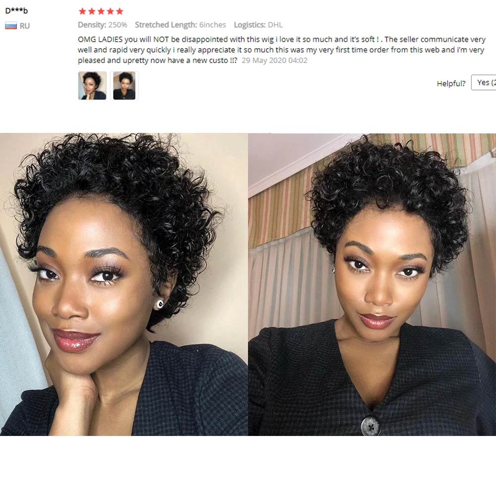 Парик Фея кудрявые передние кружевные человеческие волосы короткие парики боб