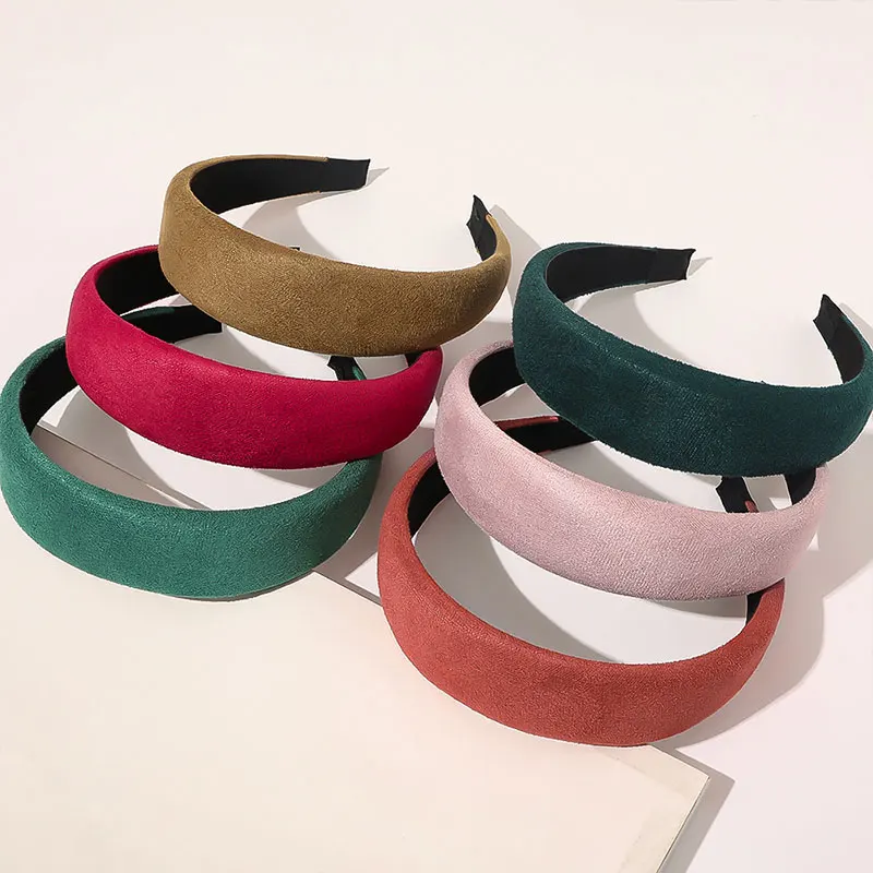 Повязка для волос однотонная Нескользящая повседневная с широким покрытием