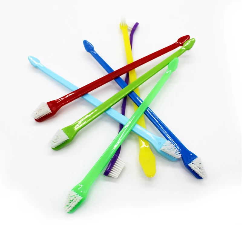 

1 PCS Pet Dog Cat Toothbrushes Set Plastic Handle Nylon Dual Head Teeth Cleaner Pet Teeth Care Pet Supplies Toothbrushes