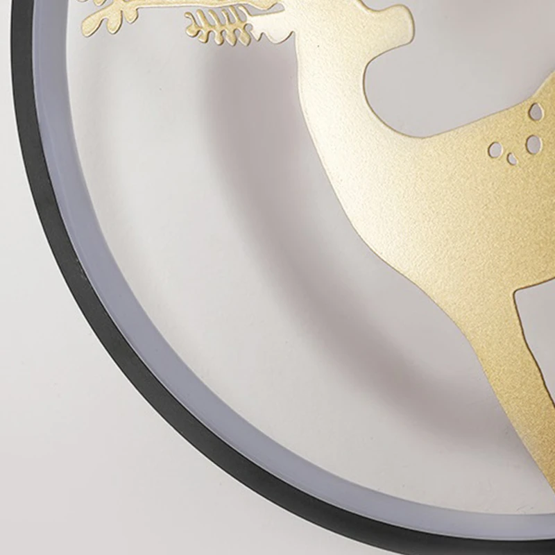 

3000K Round Wall Lamp LED Painted Deer Wall Lights for Modern Home Decor/Bedroom 30cm