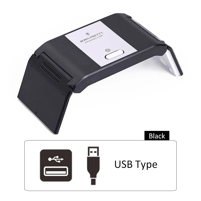 24w Black USB Cable От BORN PRETTY-светодиодная УФ-лампа для ногтей для сушки всех видов Гель-лак для ногтей 72/48/36/30/24/6W для ногтей Сушилка для ногтей Маникюр нейл-арта - Цвет: 24w Black USB Cable