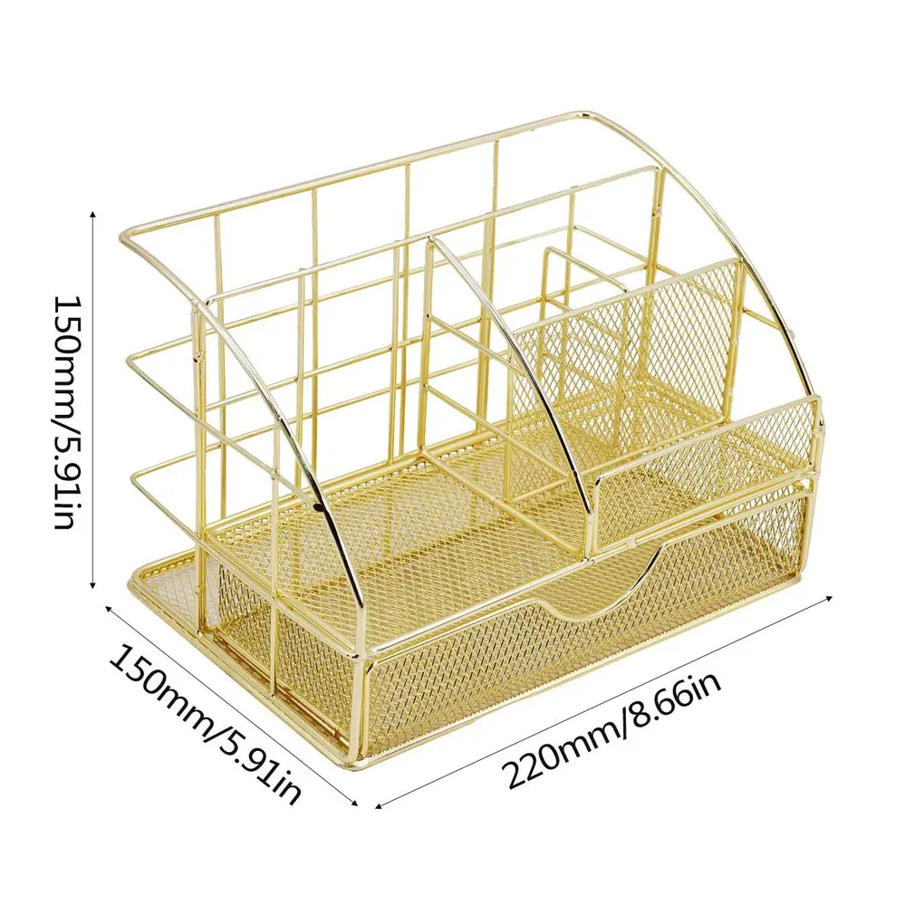 

New Multifunctional Iron Storage Basket Drawer Type Cosmetic Storage Basket Home Desktop Sundries organizer Storage Container