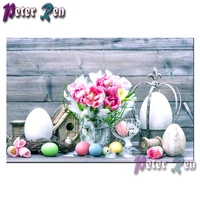 5d squareround tulips and colored eggs diamond painting diy cross stitch rhinestones diamond embroidery easter decoration gifts