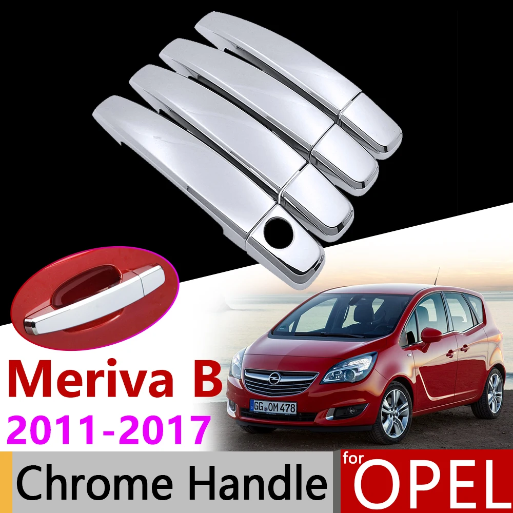 

Car Accessories Exterior Door Chrome Handle Cover for Opel Vauxhall Meriva Activan Crossvan B 2011~2017 2016 Trim Set Stickers