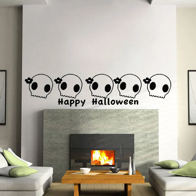 Счастливый Хэллоуин Креативный дизайн 5 привидений виниловые наклейки на стену