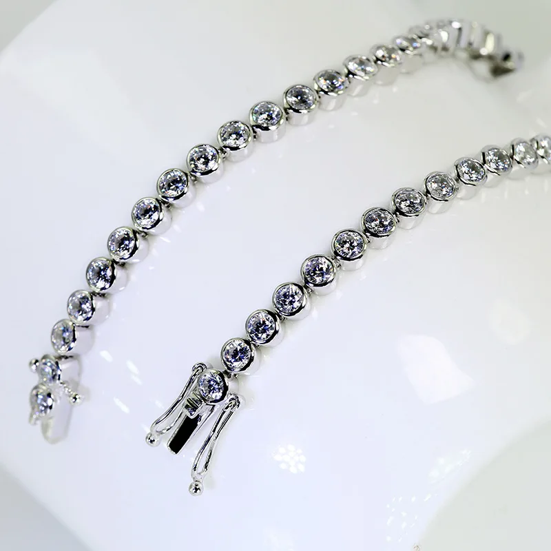 Женский браслет из серебра 925 пробы с платиновым покрытием | Украшения и