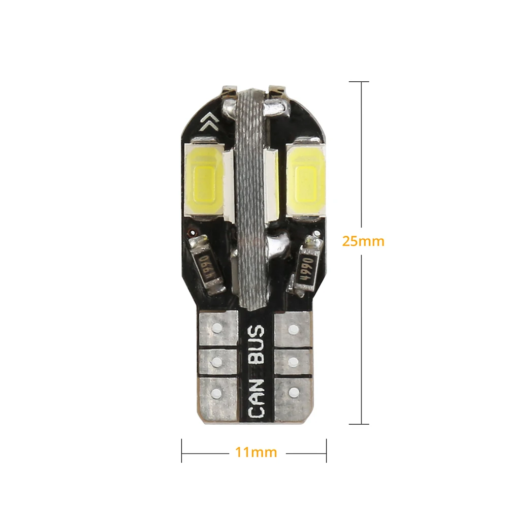 10PCS led Car Interior Bulb Canbus Error Free T10 White 5730 8SMD LED 12V Side Wedge Light Lamp Auto Styling | Автомобили и