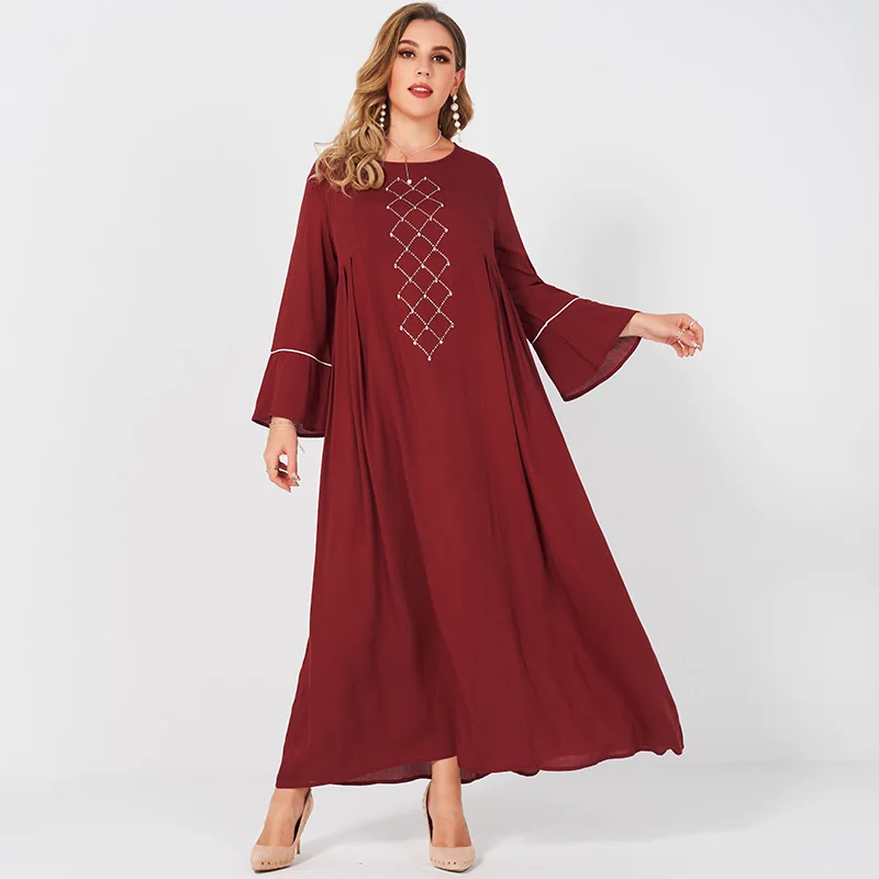 Женские Модные свободные большие Размеры с круглым вырезом Лидер продаж кирпича