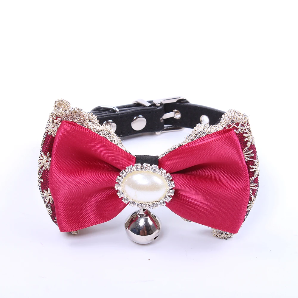 Собака кошка воротник Bling Стразы ожерелье с котенком ювелирные изделия цветочный лук кольцо дизайн маленькие собаки девушка-Teacup jorkie