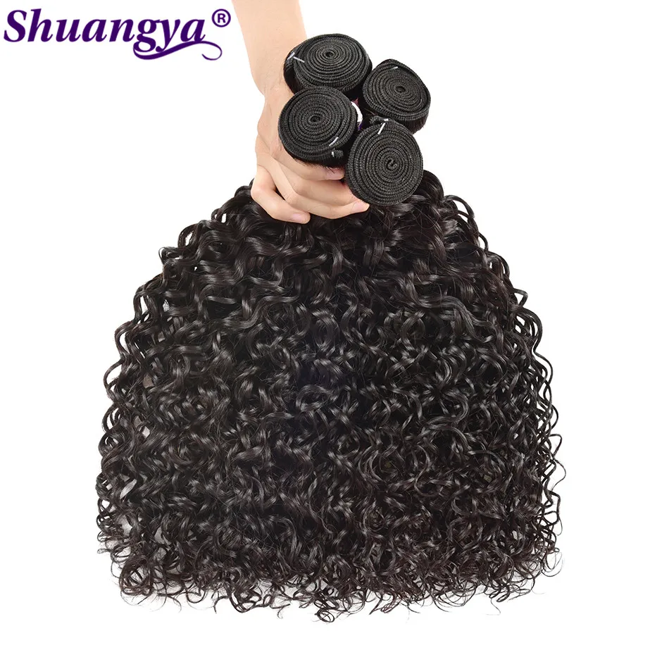 Shuangya волосы малазийские волнистые пряди 100% Remy человеческие для наращивания