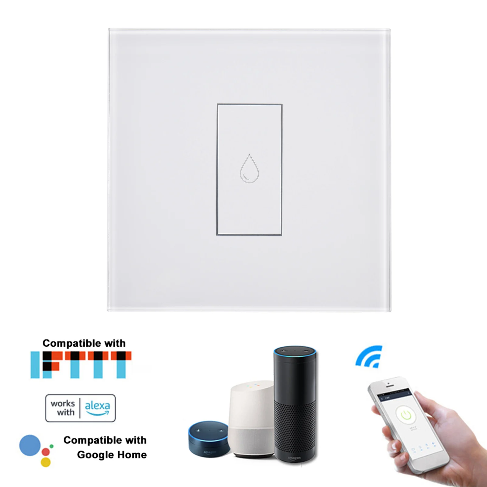 

WI-FI Wall Smart Switch Boiler Touch Switch Voice Control for Amazon Alexa & Google Home Remote Control Water Heater Switch