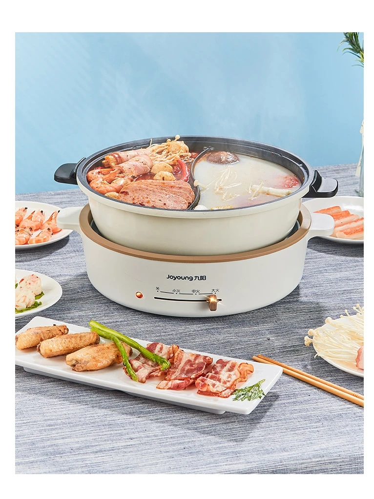 Электрическая тарелка для жарки E18 бытовой двухвкусный горшок мяса встроенный