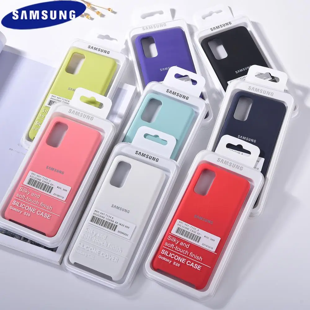 Оригинал Samsung Galaxy S20 S10 S9 S8 Plus Note 8 9 10 20 ультра S10E S7 край жидкий силикон мобильный