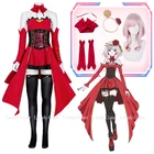 Женский костюм для косплея из аниме Takt Op. Destiny, красное платье, розовые короткие леггинсы с париком, головной убор, одежда для вечеринки на Хэллоуин