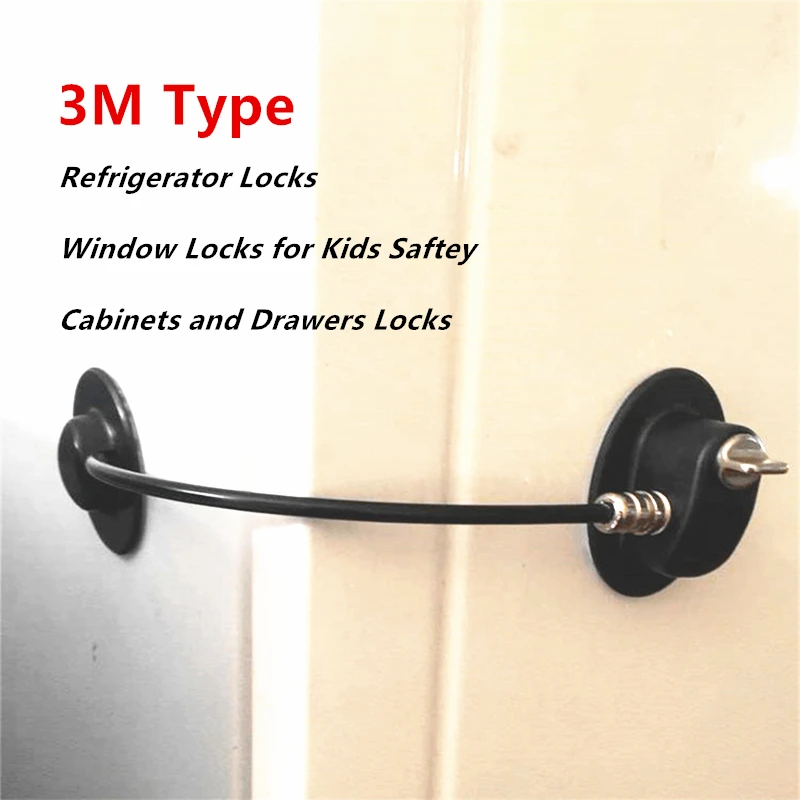 1pc Stainless Steel Child safety Refrigerator Door Lock Security Window Lock Cabinet Lock Fridge Freezer Lock images - 6