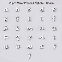 mirror polished alphabet charm beads chain connectors clasps diy jewelry chains accessories necklace making supplies