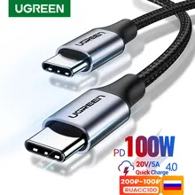 Ugreen-Cable USB tipo C de carga rápida para móvil, accesorio compatible con Samsung S20 PD, 100W, 60W, MacBook, iPad Pro, 4,0 USB-C
