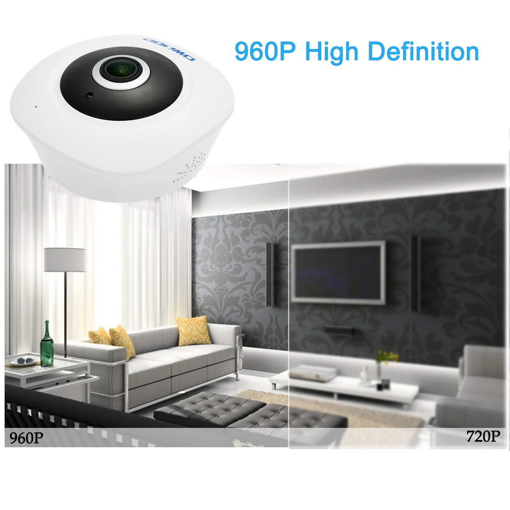Беспроводная панорамная IP камера OWSOO 360 градусов 960P Wi Fi объектив 1 44 мм|Камеры