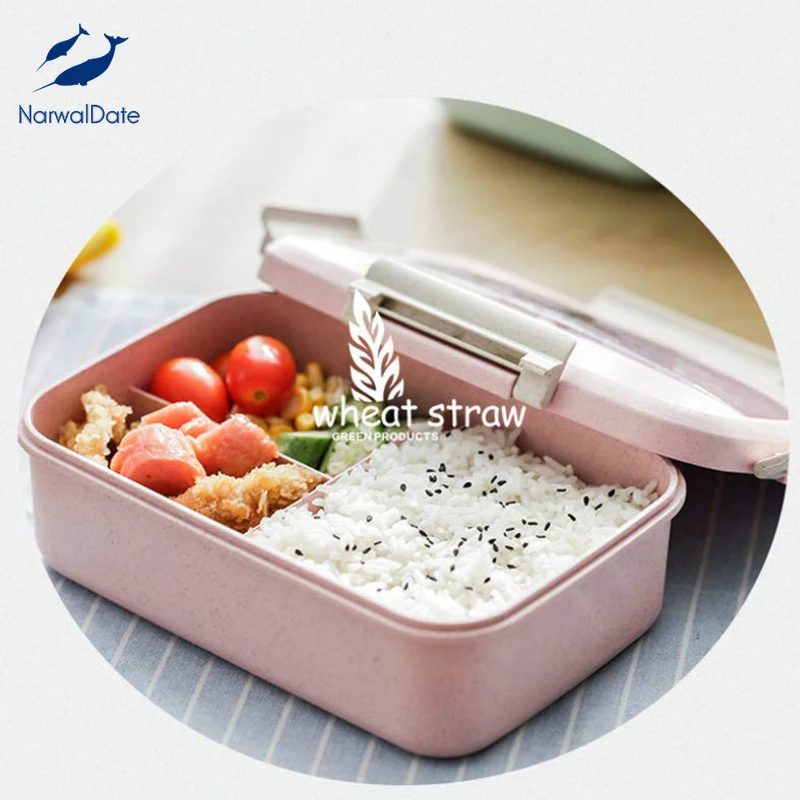 Ланч бокс из пшеничной соломы бэнто боксы для микроволновой печи набор 3
