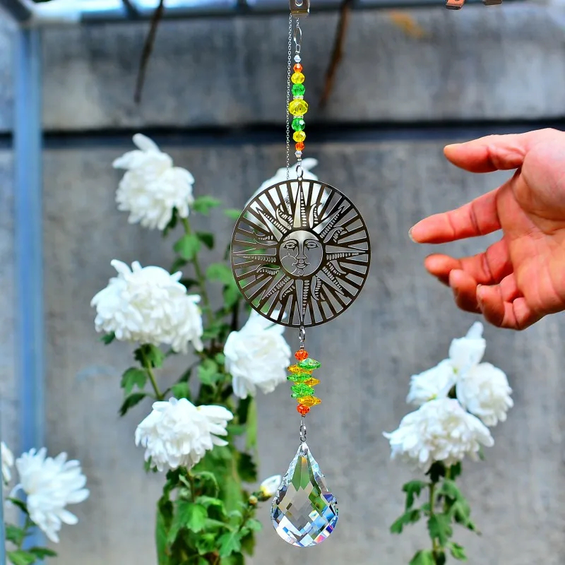 

KAINAI 2021 Garden Sun Catcher SUN Rainbow hanging crystal prisms rainbow ornament butterfly jewel window home garden fengshui