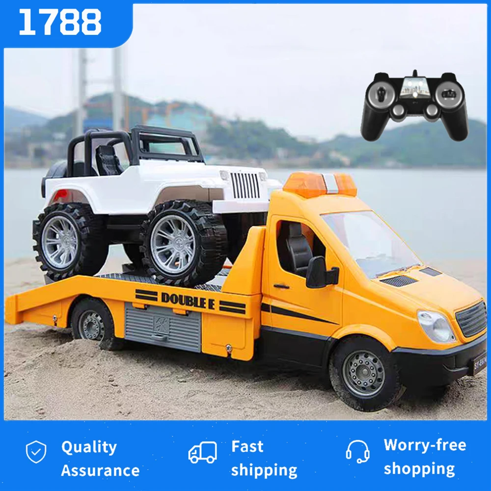 

Double E E674 1/18 Rc Truck Model Tractor Trailer 2.4G Radio Controlled Car Traffic Police Road Wrecker Construction Vehicle Toy