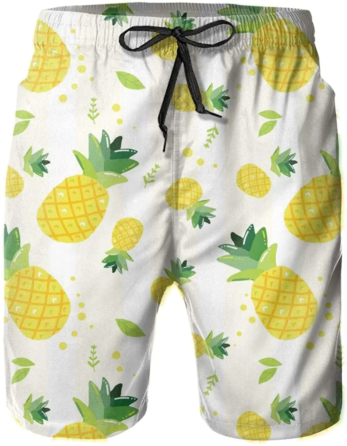 

Милые летние мужские плавки с ананасом и желтыми фруктами, спортивные баскетбольные шорты, купальные костюмы для гольфа и бега