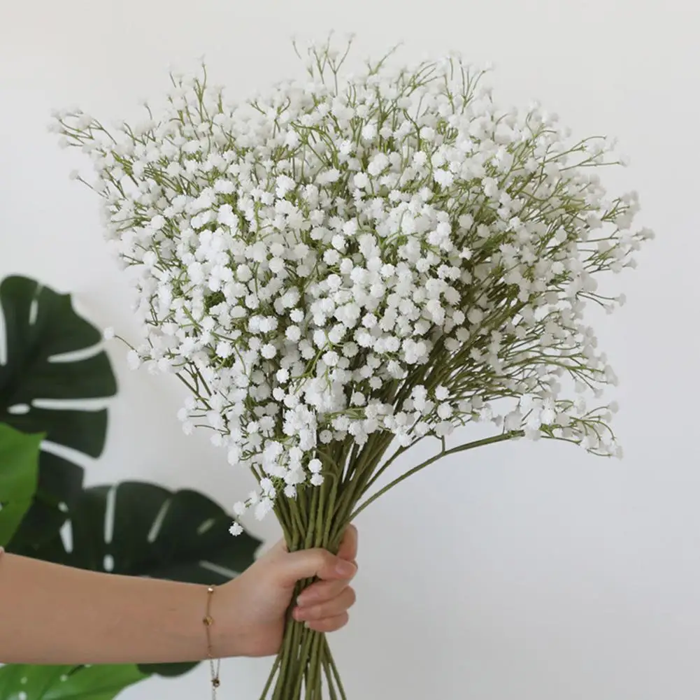 Белый искусственный гипсофила DIY Цветочные букеты свадебное украшение для