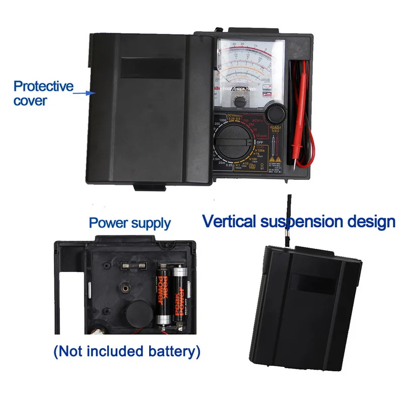 

YX360 YX-360TRE-L-B Pointer Multimeter Analog Meter With AC DC Volt Ohm Current Testing Electrical Multi Tester