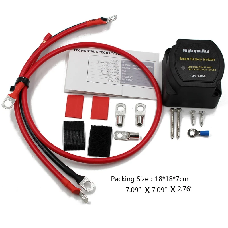 

12V 140A Voltage Sensitive Relay Switch for RV Yacht Off-road vehicle ATV, Double Battery System Isolator