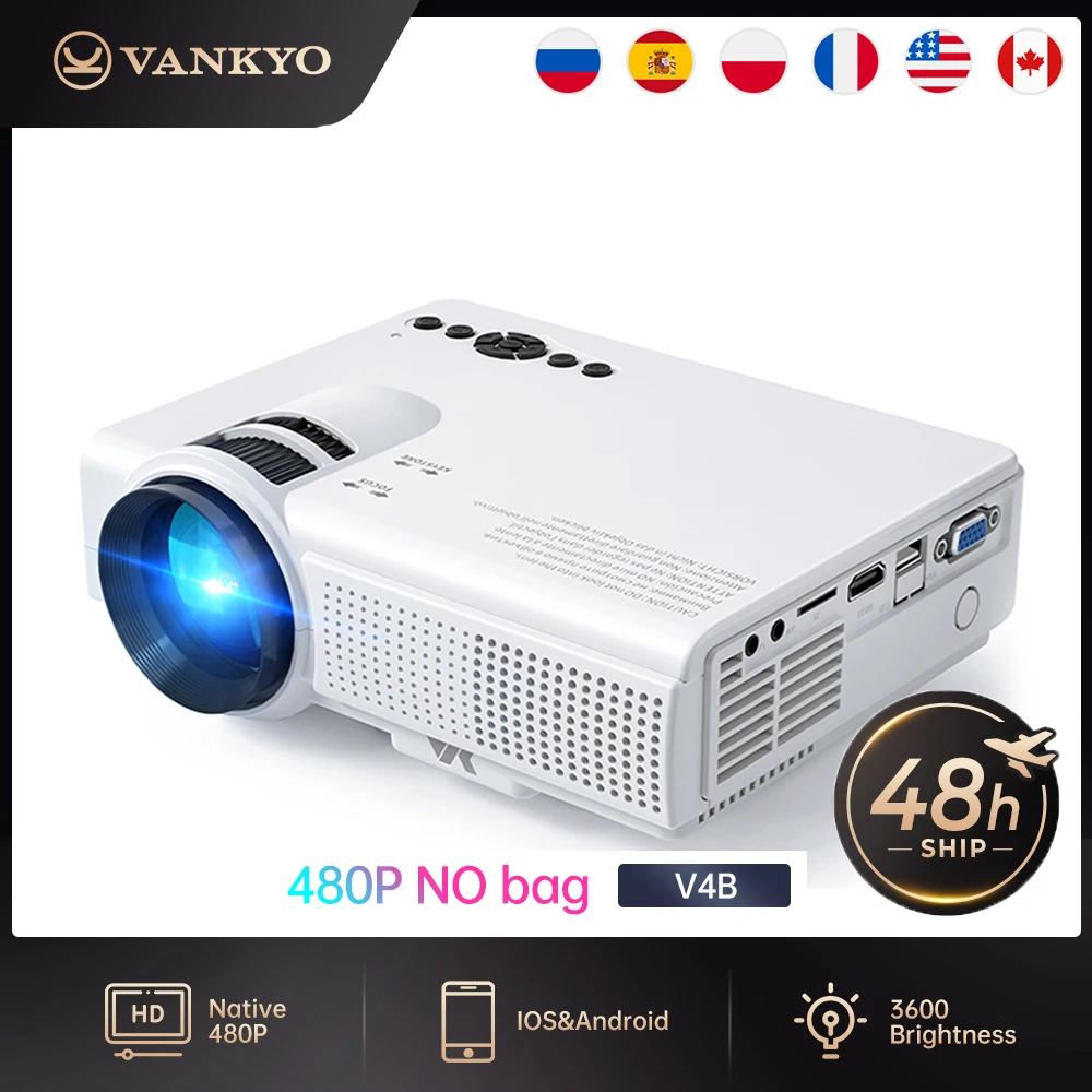 Мини проектор VANKYO vvik 4B портативный 1080P поддерживаемый экран проектора 170 дюйма