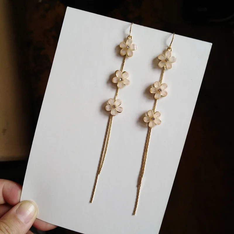 Новый дизайн весенние и летние серьги милые ювелирные изделия цветок из смолы