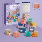 Детские игрушки, сенсорные игрушки, Силиконовые Блоки для сборки, 3D Силиконовые Блоки, мягкие детские резиновые кубики для ванны, детская игрушка