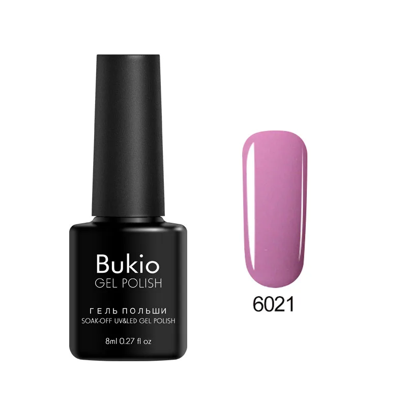 Bukio, новая Обновленная краска для ногтей, один шаг, 3 в 1, лак для ногтей, Полупостоянный УФ-Гибридный гель, эмалированный Гель-лак для ногтей, 8 мл - Цвет: 6021