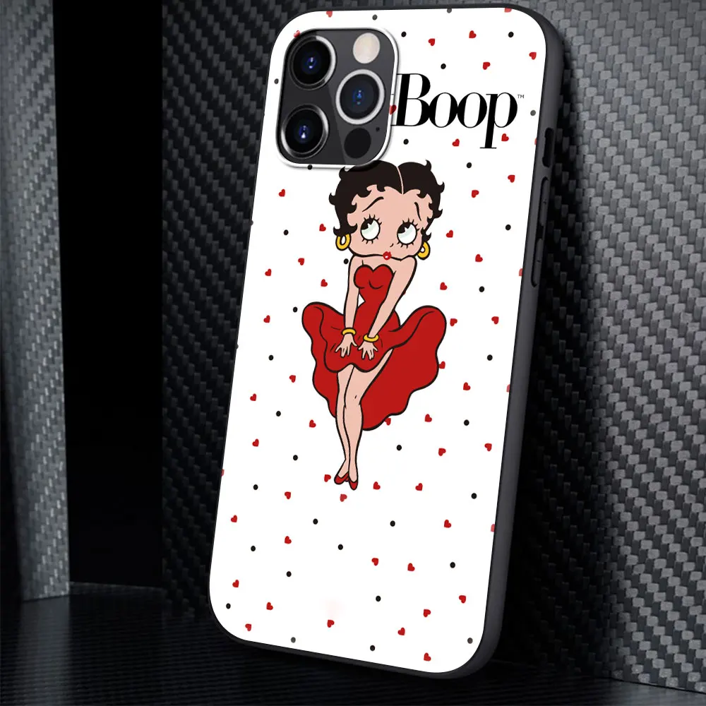 

Sexy Betty Boop Phone Cover For Apple iPhone 7 12 Mini 11 Pro XR X XS Max 6 Plus Black Silicone Soft Casos Capa Cases