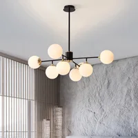 Nordic industrial chandelier sputnik light Living Room Dining Kitchen Ball Lamp For In The Hall Loft Home decor black chandelier