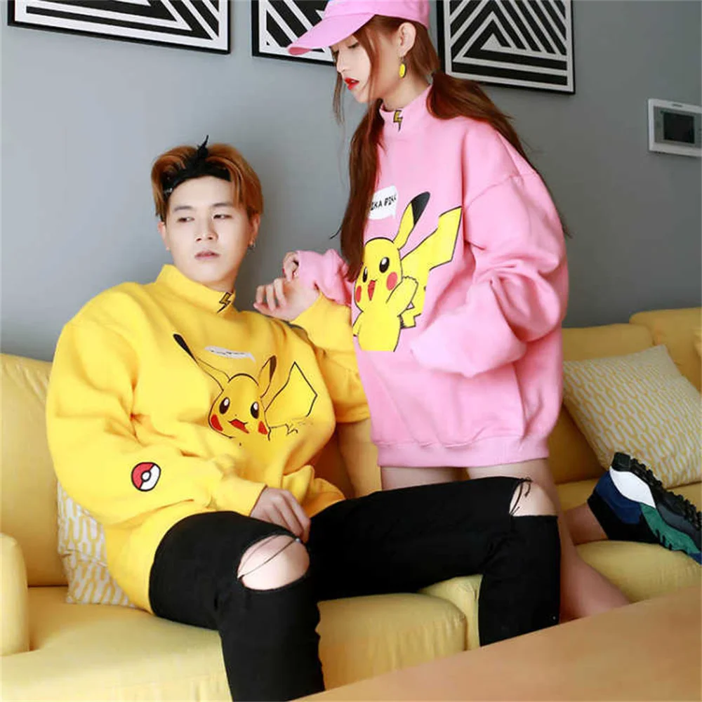 

Свободная уличная одежда в стиле Харадзюку, свитшот с мультяшным принтом для пар, уличная одежда в стиле хип-хоп, модные теплые мужские топы ...