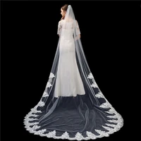 nzuk long lace bridal veil with comb white ivory cathedral wedding veil wedding accessories bride mantilla wed vile veu de noiva