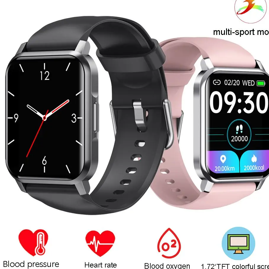 

NK15 Smart Watch Women Men Heart Rate Blood Pressure Test 1.72 Inch Multi Touch Screen Sport Smartwatch For iPhone IOS Android