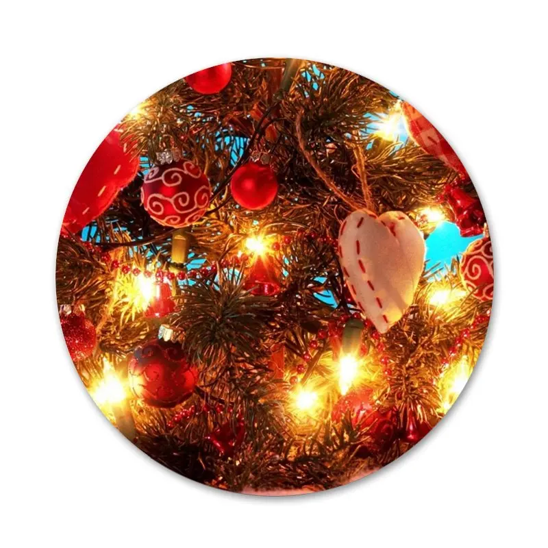 58 мм Рождественские Зимние значки украшения броши металлические для одежды