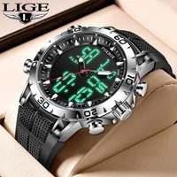 lige digital electronic sport men watches luxury brand dual display quartz watch man military waterproof clock relogio masculino