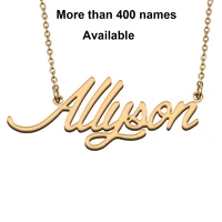 cursive initial letters name necklace for allyson birthday party christmas new year graduation wedding valentine day gift