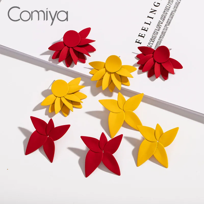 Женские акриловые серьги гвоздики Comiya подвески в виде цветов из цинкового сплава