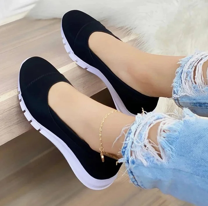 

Ladies Handmade Solid Color Women Shoes Classic Casual Flat Heel Shoes Comfortable Non-slip Fashion Zapatos De Mujer Sneakers