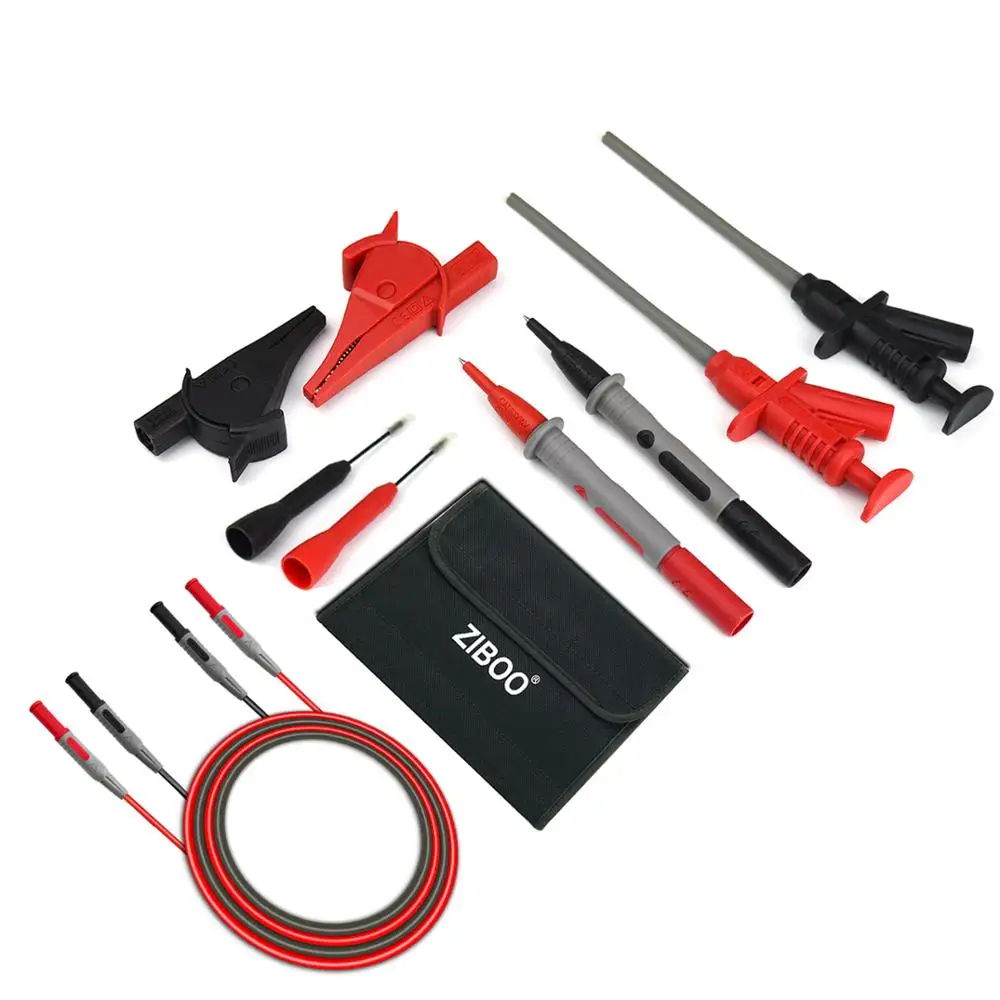ZIBOO KIT-12 мультиметр набор тестовых проводов с зажимами аллигатора пирсинг иглы