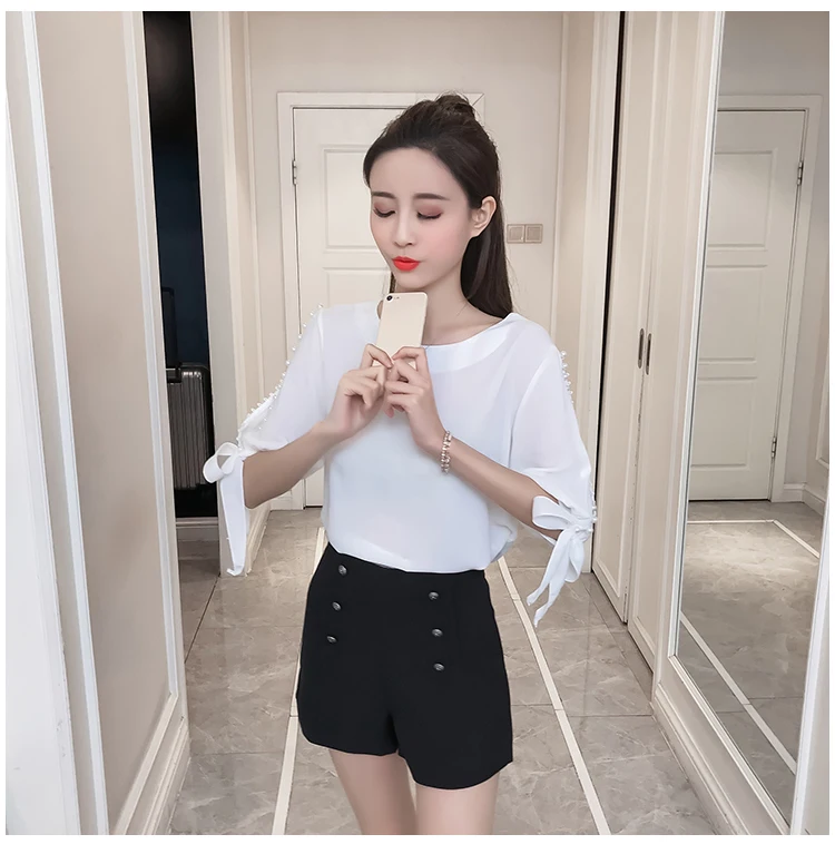 Комплект из модных женских блузок 2021 летние женские Топы женская шифоновая