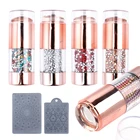 Набор скребков для ногтей, 3 шт., двойные силиконовые белые прозрачные желеобразные штампы, форма карандаш для нанесения страз для маникюра, шаблон для дизайна ногтей GL1839